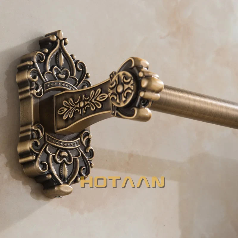 Afralia™ Antique Brass Towel Bar - Wall Mounted Bathroom Accessories