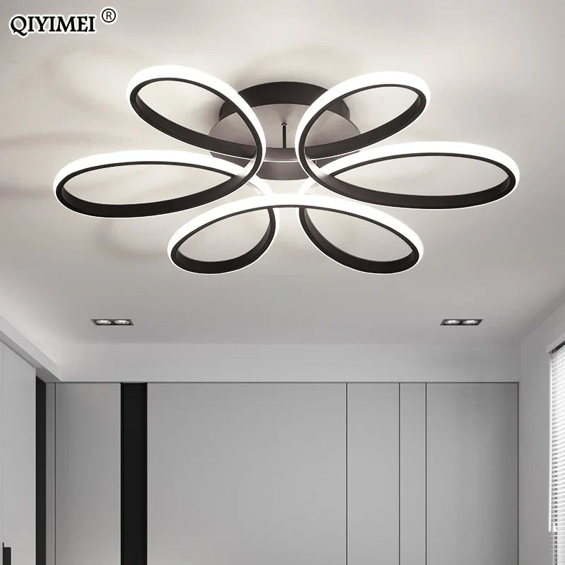 Afralia™ Modern LED Chandelier for Living Room Bedroom Dining Room Dimmable Lighting