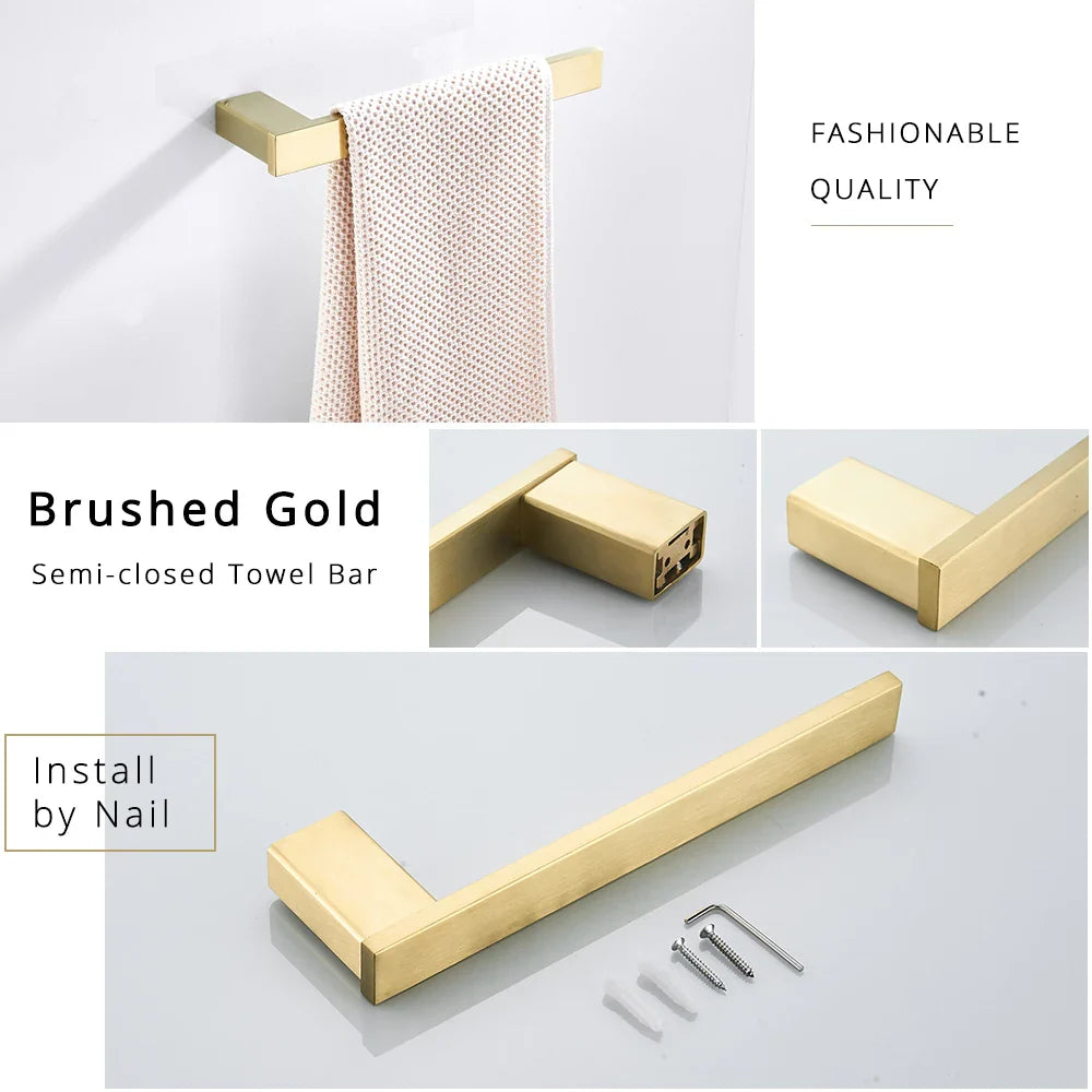 Afralia™ Black Matte Bathroom Hardware Set: Paper Holder, Toothbrush Holder, Towel Bar