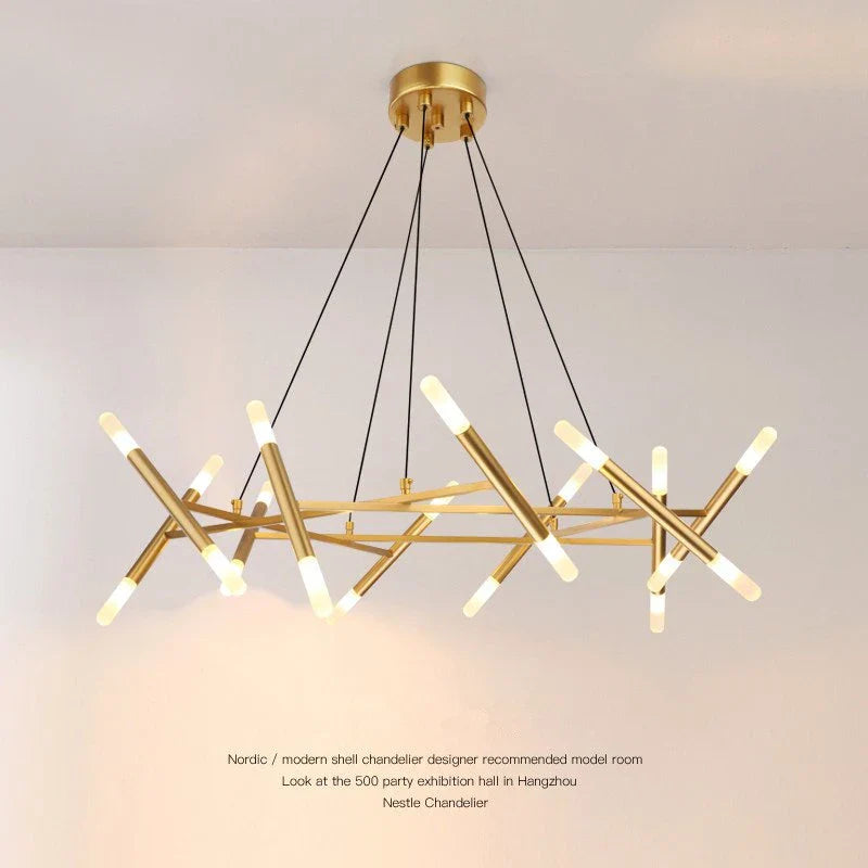 Afralia™ Nordic Retro LED Chandelier Kitchen Living Room Restaurant HangLamp