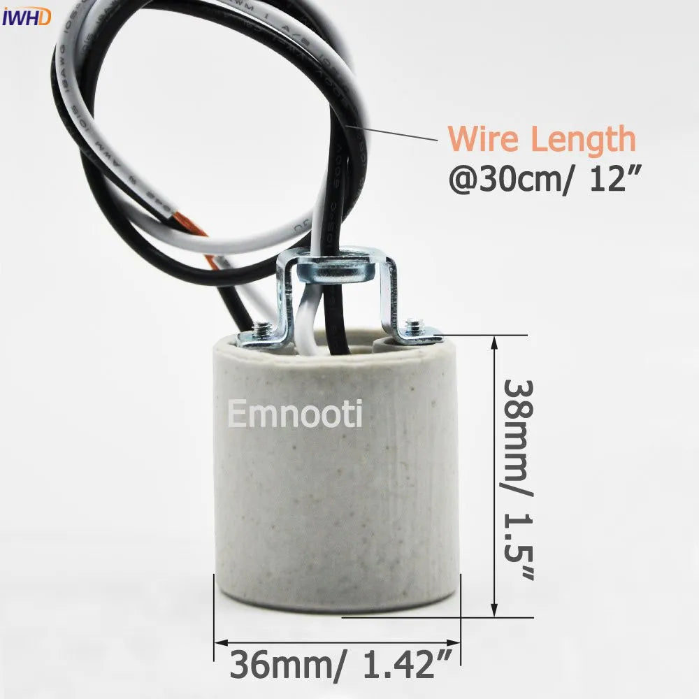 Creamic E27 Socket Light Bulb Holder by Afralia™ - UL CE Approved