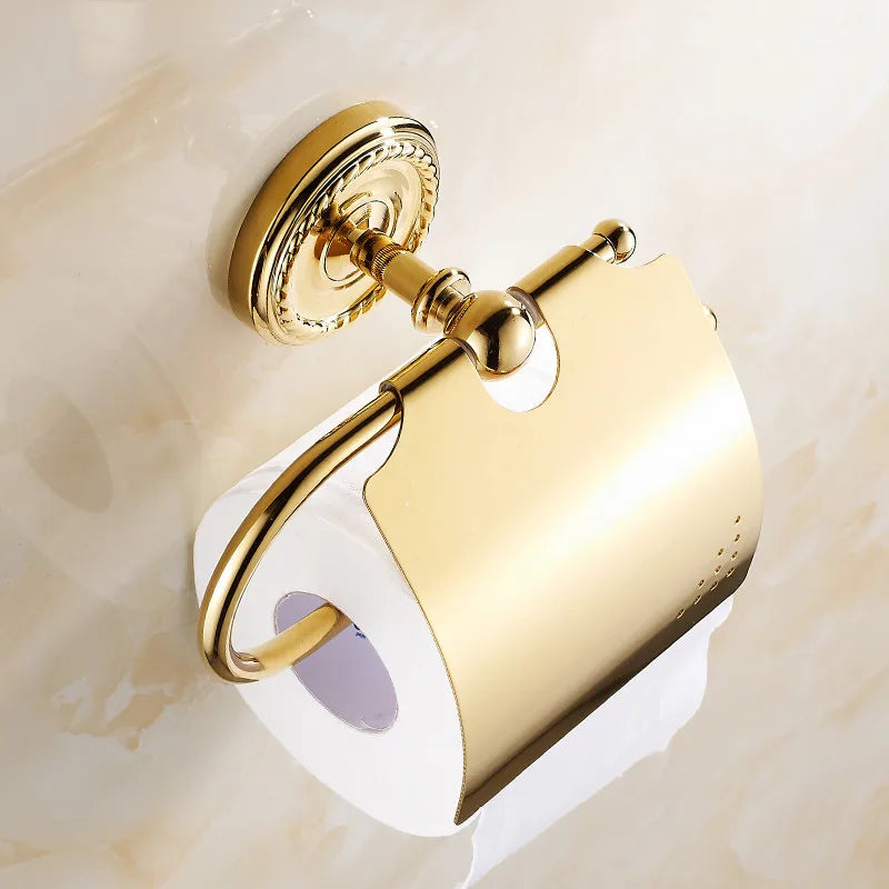 Afralia™ Antique Brass Toilet Paper Holder Wall Mount Bathroom Accessories