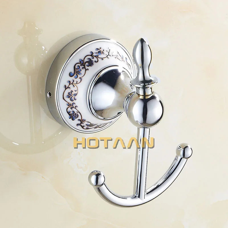 Afralia™ Stainless Steel & Ceramic Bathroom Accessories Set: Robe Hook, Paper Holder, Towel Bar, Towel Ring