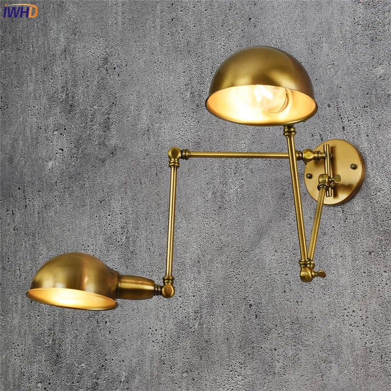 Afralia™ Vintage Industrial Swing Arm Wall Sconce Retro Edison Light Fixtures