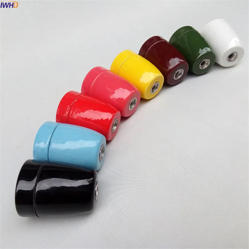 Afralia™ E27 Ceramics Light Bulb Holder Socket Vintage Soquete Retro Lamp Base Holder