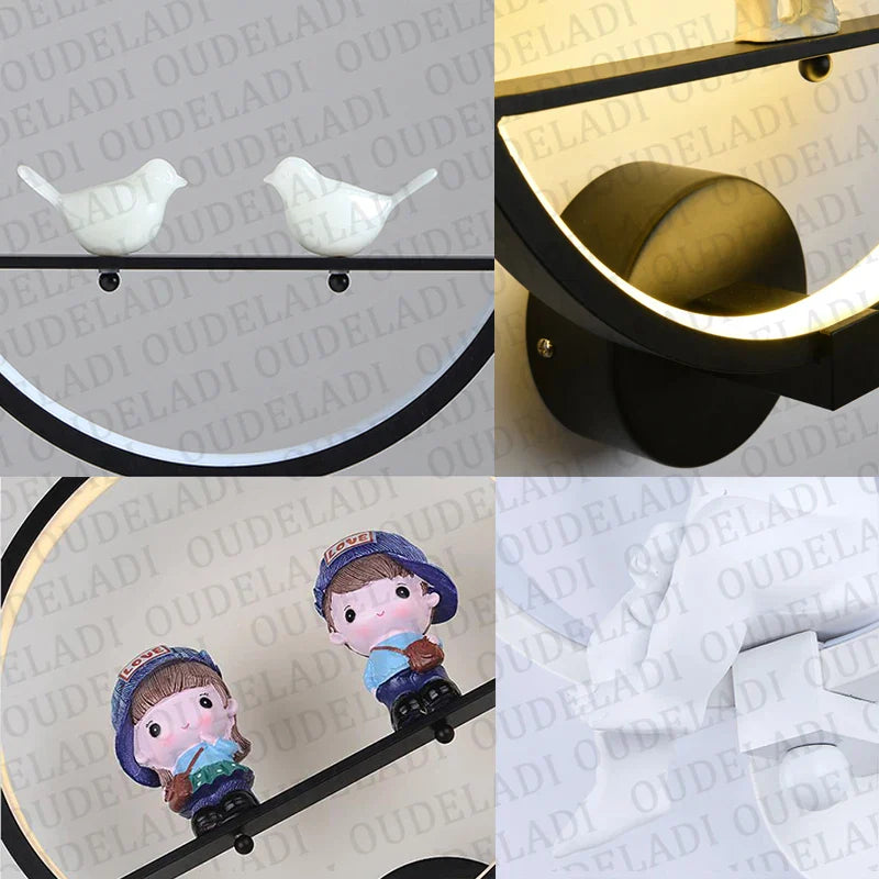Afralia™ Modern LED Wall Lamps Decorative Interior Lighting for Living Room & Dining Area