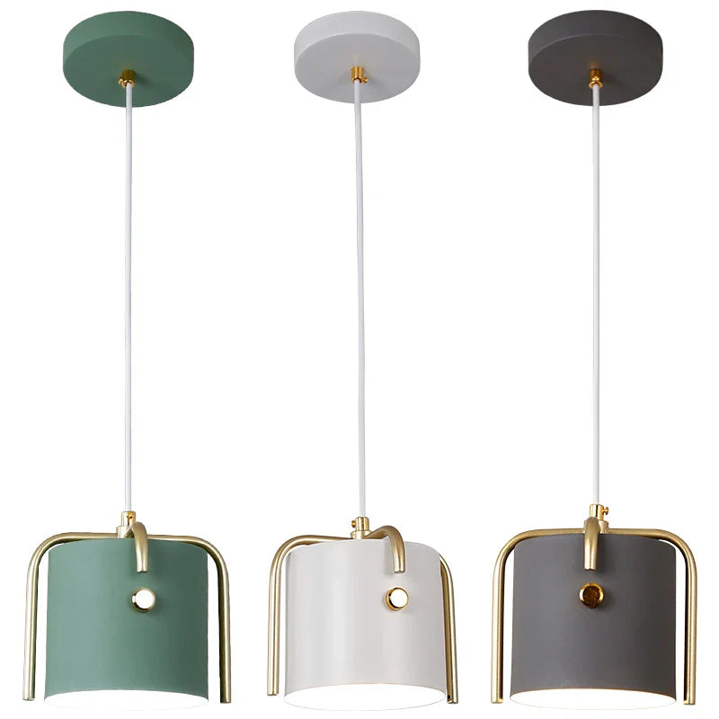 Nordic Wood Pendant Lights by Afralia™ - LED Hang Lamp with Colorful Aluminum Fixture