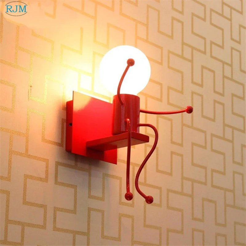 Afralia™ Cartoon Children Iron Wall Lamps for Nordic Modern Living Bedroom Decor