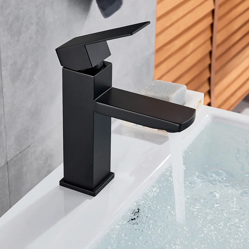 Afralia™ Basin Faucet Single Handle Deck Mounted Mixer for Bathroom Sink