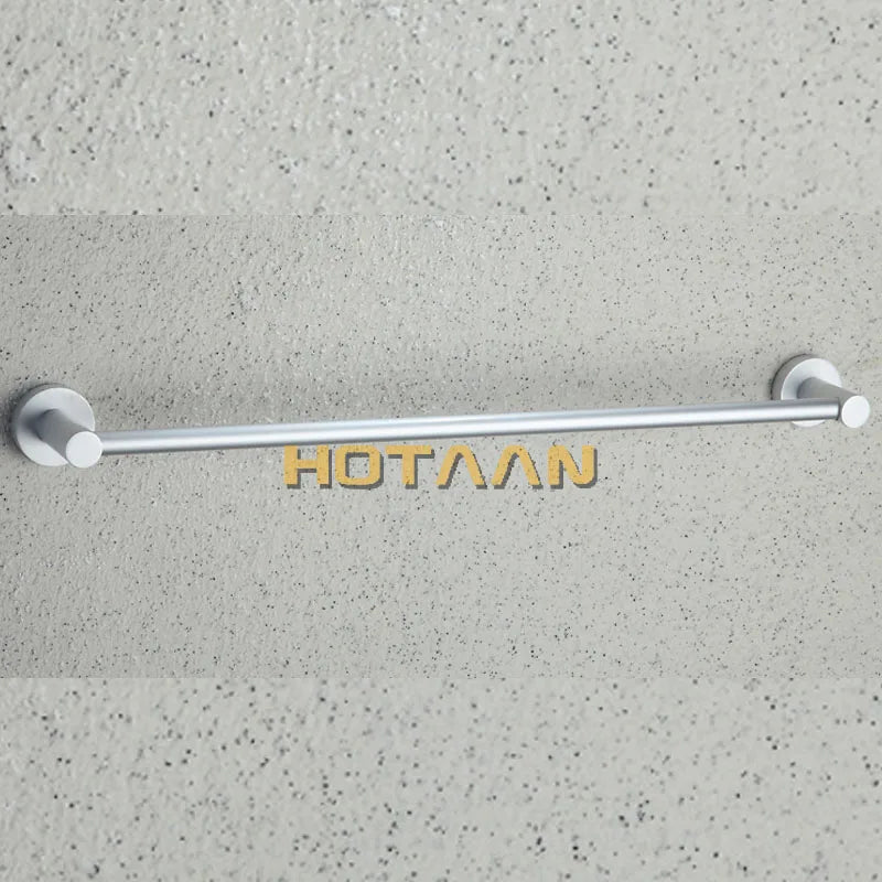 Afralia™ Aluminium Bathroom Accessory Towel Bar Rail Holder, Anti-Rust Round Towel Rack