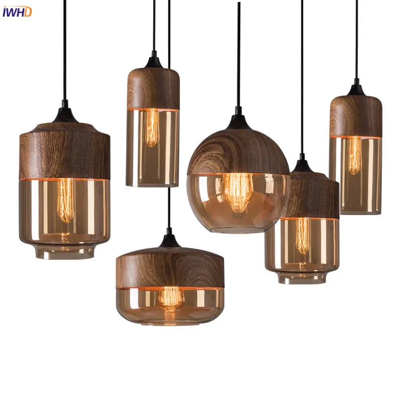 Afralia™ Glass Nordic Pendant Lamp for Dining Room, Bar, Cafe, Loft - LED Industrial Lighting