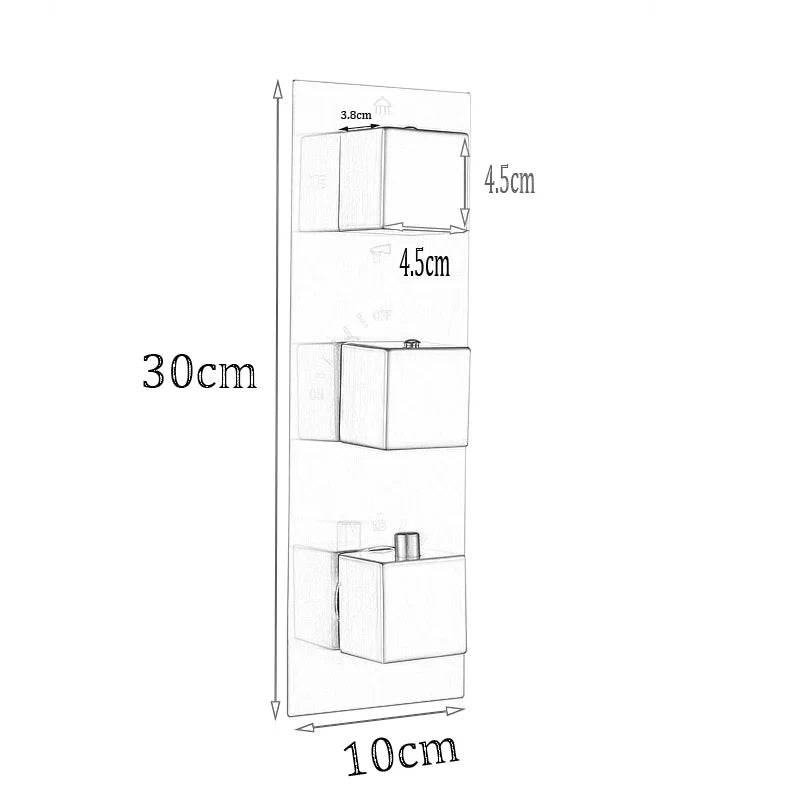 Afralia™ Thermostatic Shower Mixer Valve - 3-4 Way Square Cartridge - Premium Faucet Accessory