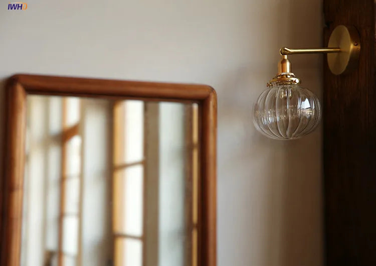 Afralia™ Copper Glass Ball Wall Lamp | Modern Nordic Japanese Style Stair Lighting
