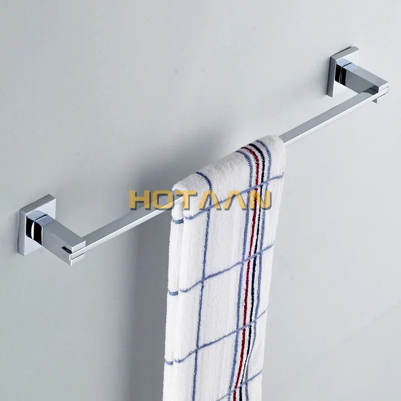 Afralia™ Chrome Finish Stainless Steel Single Towel Bar for Bathroom