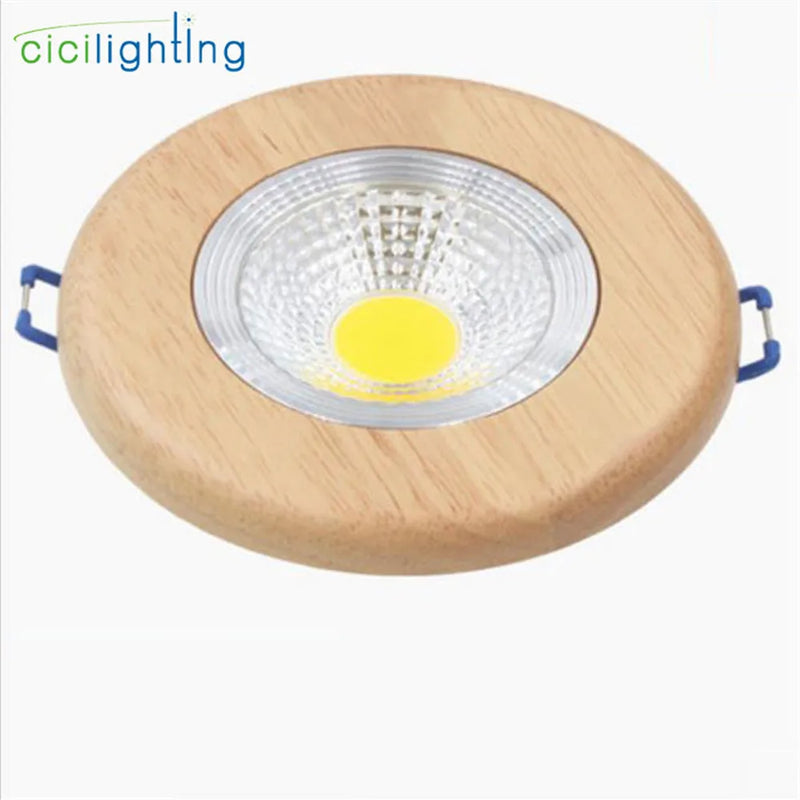 Afralia™ Solid Wood LED Downlight 3W 5W 7W - Ceiling Spotlights for Office Living Room