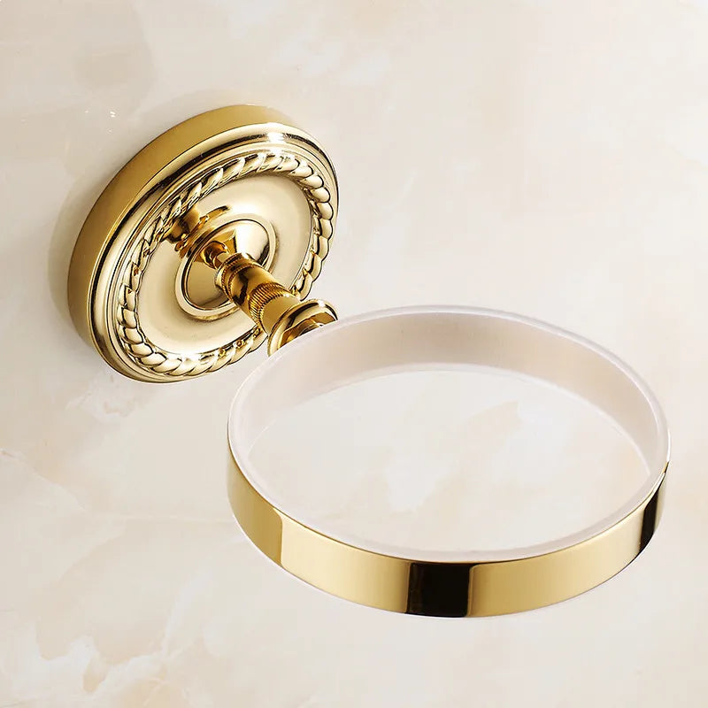 Afralia™ Ceramic Toilet Brush Holder Antique Brass Home Bathroom Accessory Wall Decor
