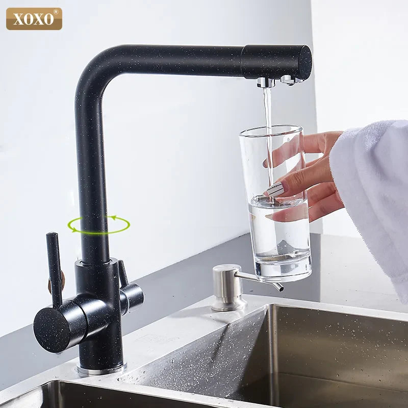 Afralia™ Black Kitchen Faucet Mixer Tap 360° Rotation Water Features