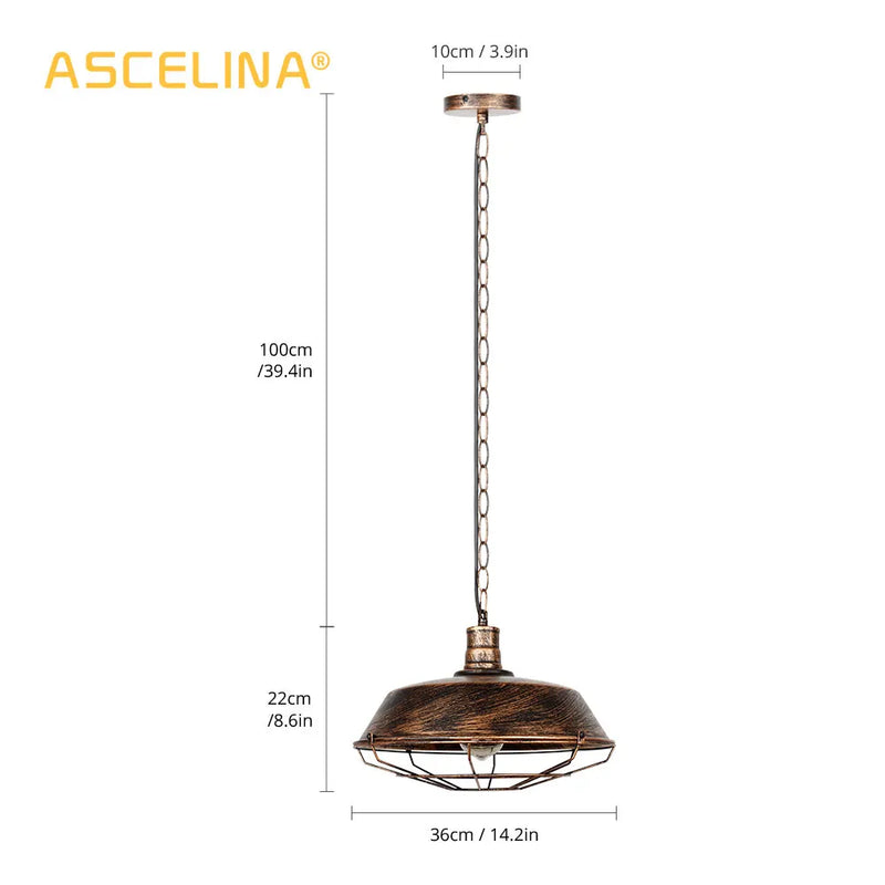 Afralia™ Retro Industrial Pendant Light Vintage Loft Hanging Lamp Home Lighting Fixtures