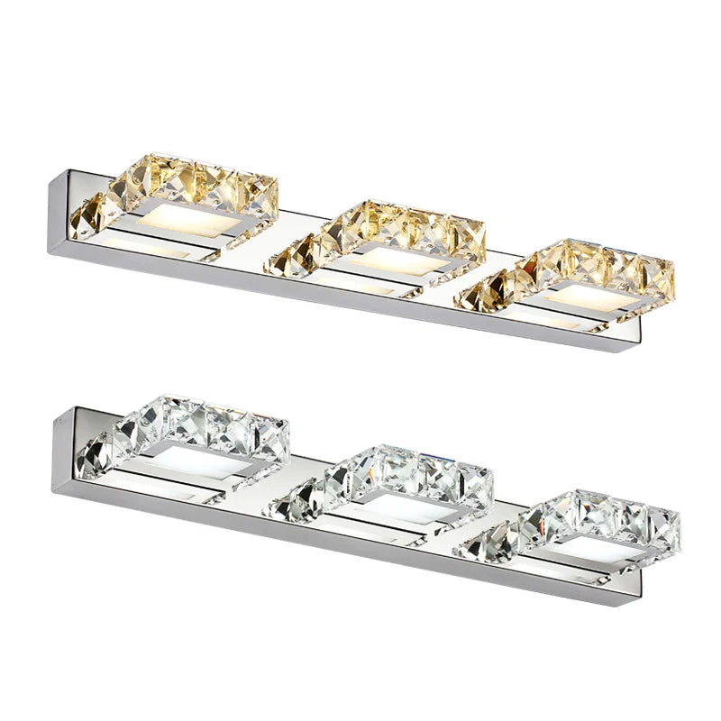 Afralia™ Crystal Bedroom Mirror Light LED Wall Lamps Waterproof IC Driver AC110V / 220V