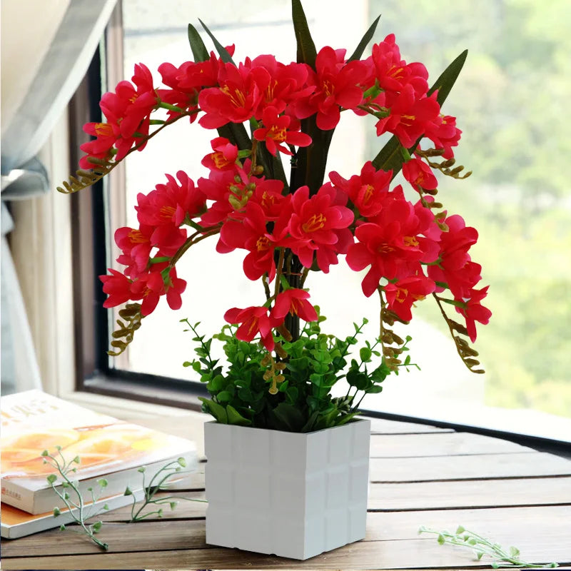 Afralia™ Phalaenopsis Orchid Vase Set - Artificial Flower Home Decoration Bouquet