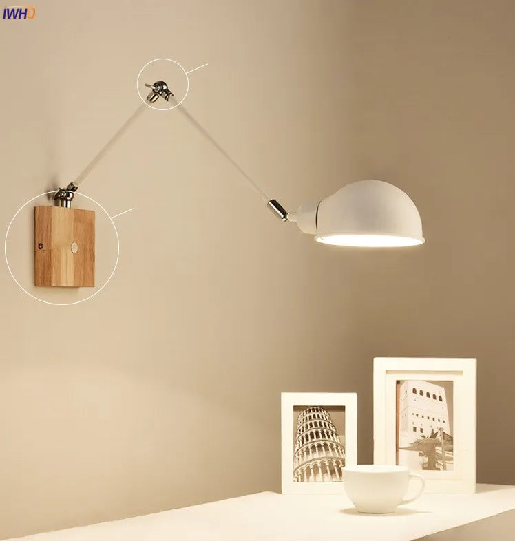 Afralia™ Nordic LED Swing Arm Wall Lamp Modern Design for Living Room and Bathroom