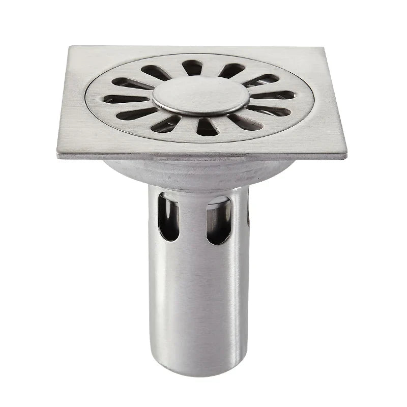 Afralia™ Stainless Steel Floor Drain BS-811510 - Double Anti-Odor Square Bath Drain