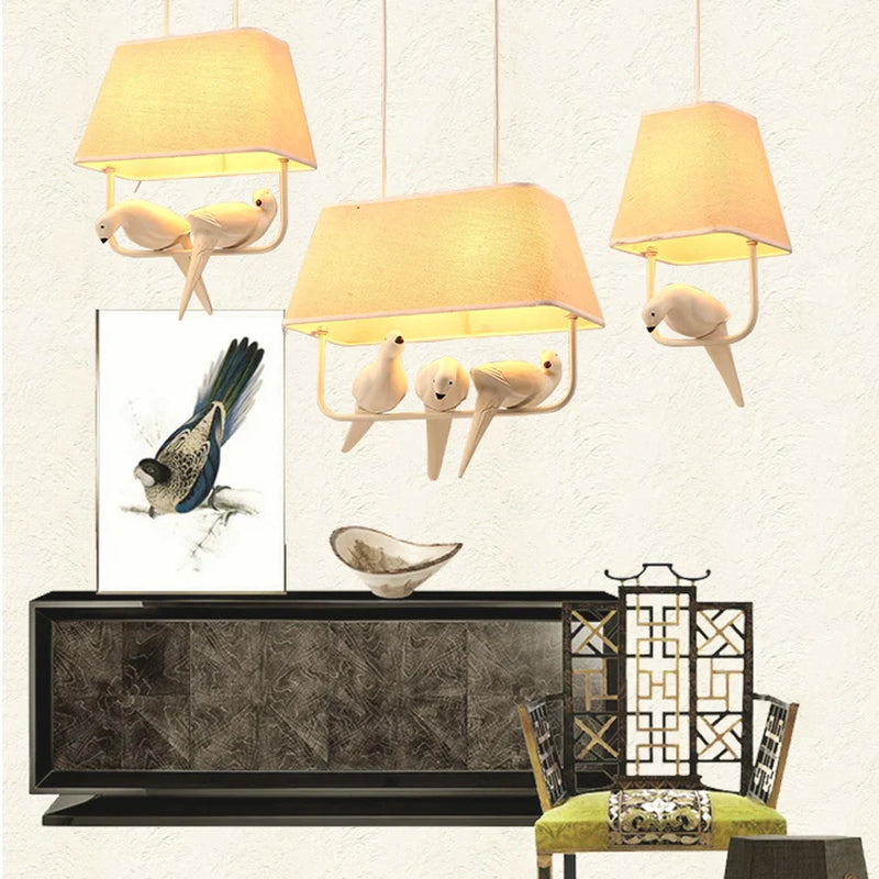 Afralia™ Bird Cage Chandelier: Resin Retro Luminaria Pendant Lamp for Dining Room, Bedroom, Kitchen Island