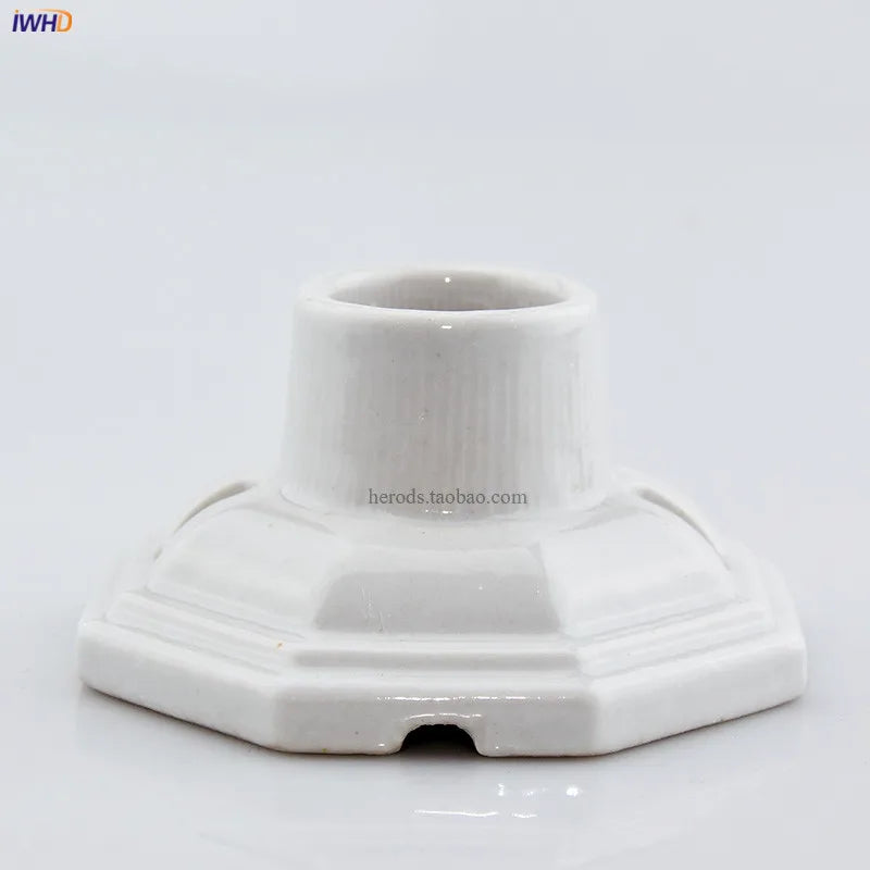 Afralia™ Vintage E27 Lamp Holder Base for Table Lamp - Creamic Douille Fitting