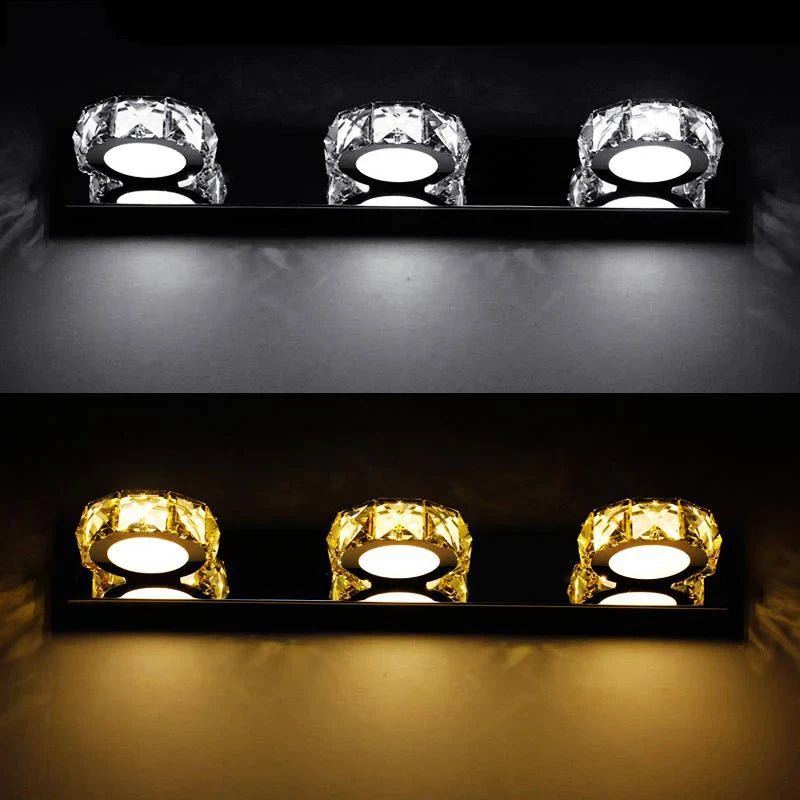 Afralia™ Crystal Bedroom Mirror Light LED Wall Lamps Waterproof IC Driver AC110V / 220V