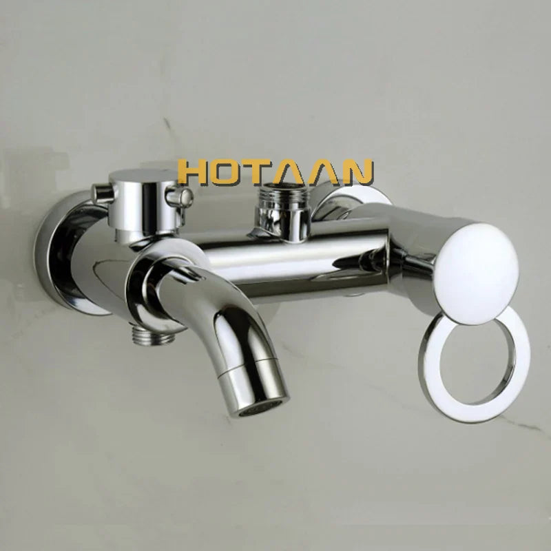 Afralia™ Bathroom Rainfall Shower Faucet Set with Hand Sprayer - Wall Mounted Chrome Copper