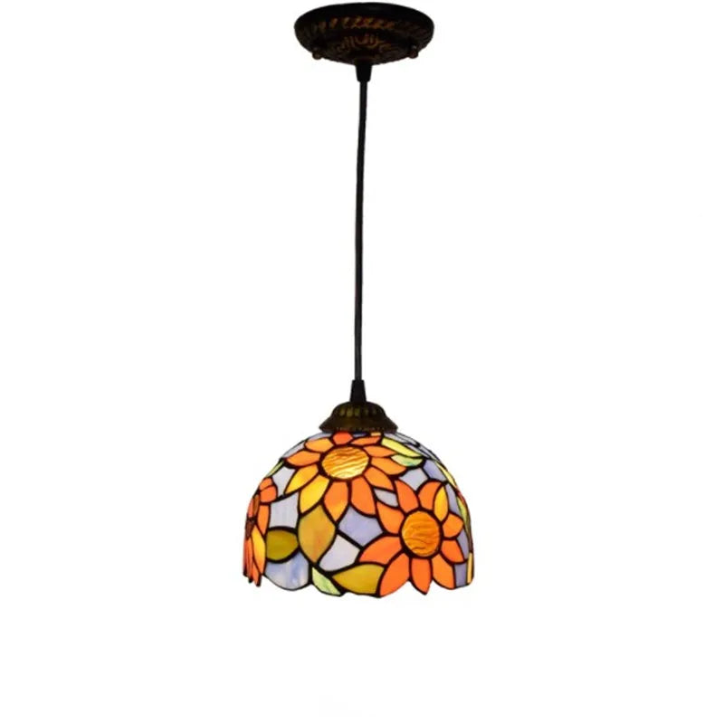 Afralia™ Mediterranean Mosaic Glass LED Pendant Light for Dining Room and Bar