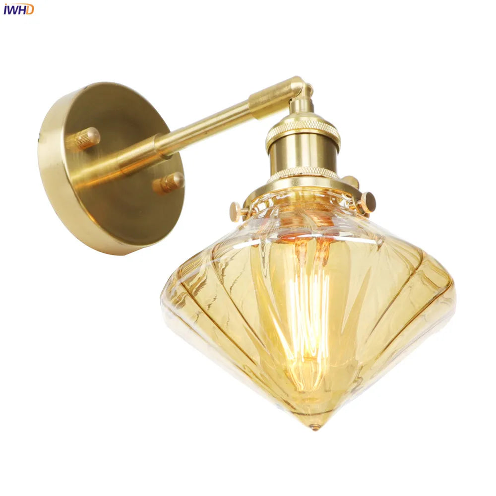 Afralia™ Copper LED Glass Ball Wall Lamp: Nordic Modern Bedroom Bathroom Sconce