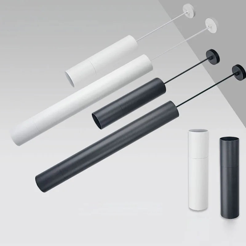 Afralia™ Modern LED Pendant Lights: Restaurant, Dining, Bar Lamps - Black/White Cylindrical Design
