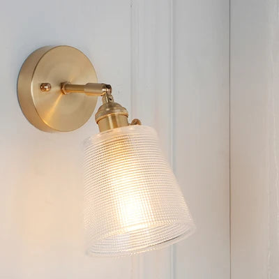 Afralia™ Copper Glass Wall Light Nordic Vintage Sconce Bathroom Bedroom Home Lighting