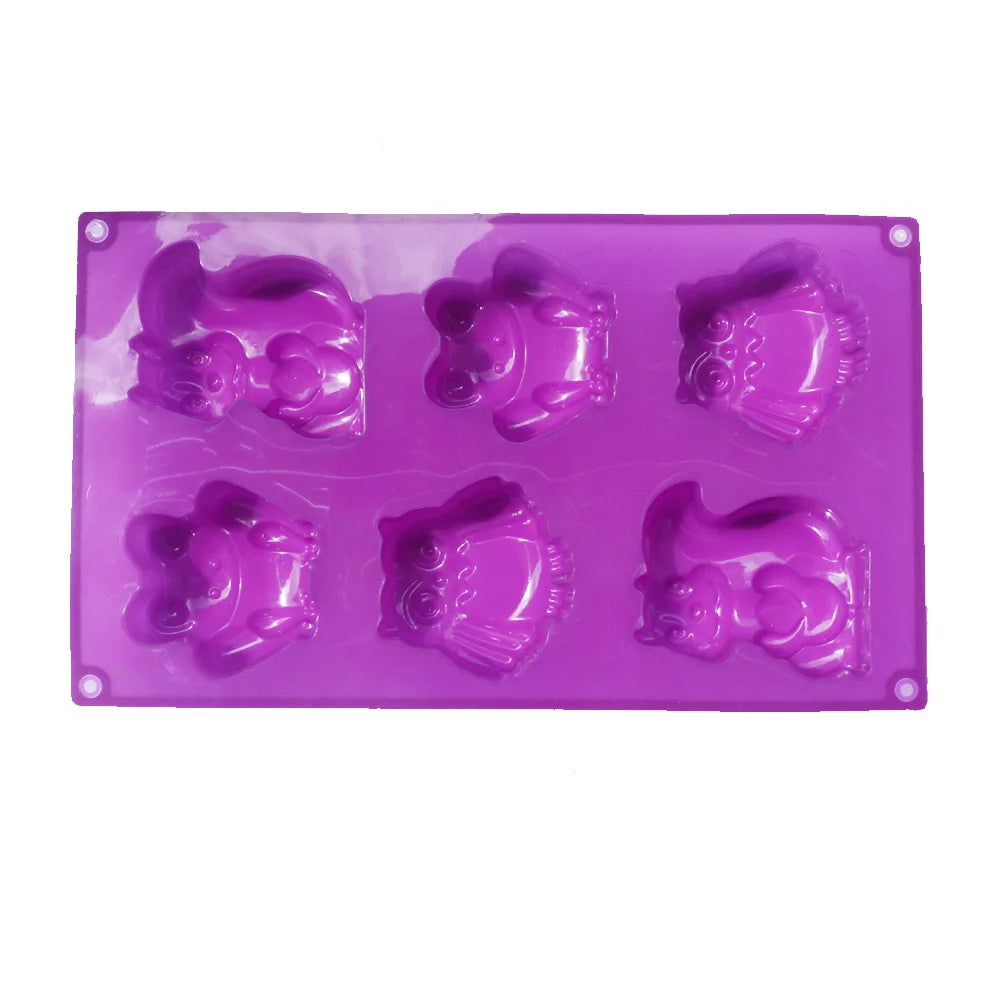 Afralia™ Cartoon Animal Silicone Cake Mould - Creative DIY Owl Squirrel Model Bakeware