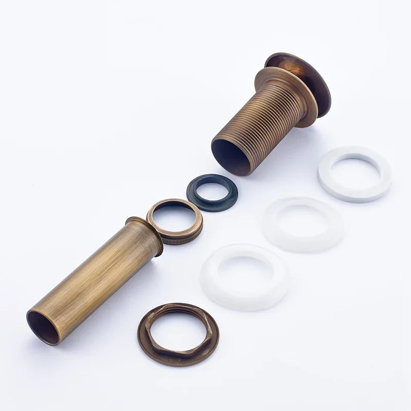 Afralia™ Antique Brass Bathroom Sink Pop Up Drain for Vessel Sink
