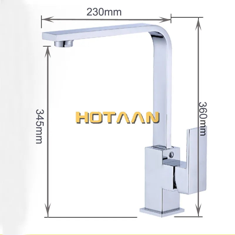 Afralia™ Chrome Brass Kitchen Faucet Swivel Mixer Tap - YT-6016
