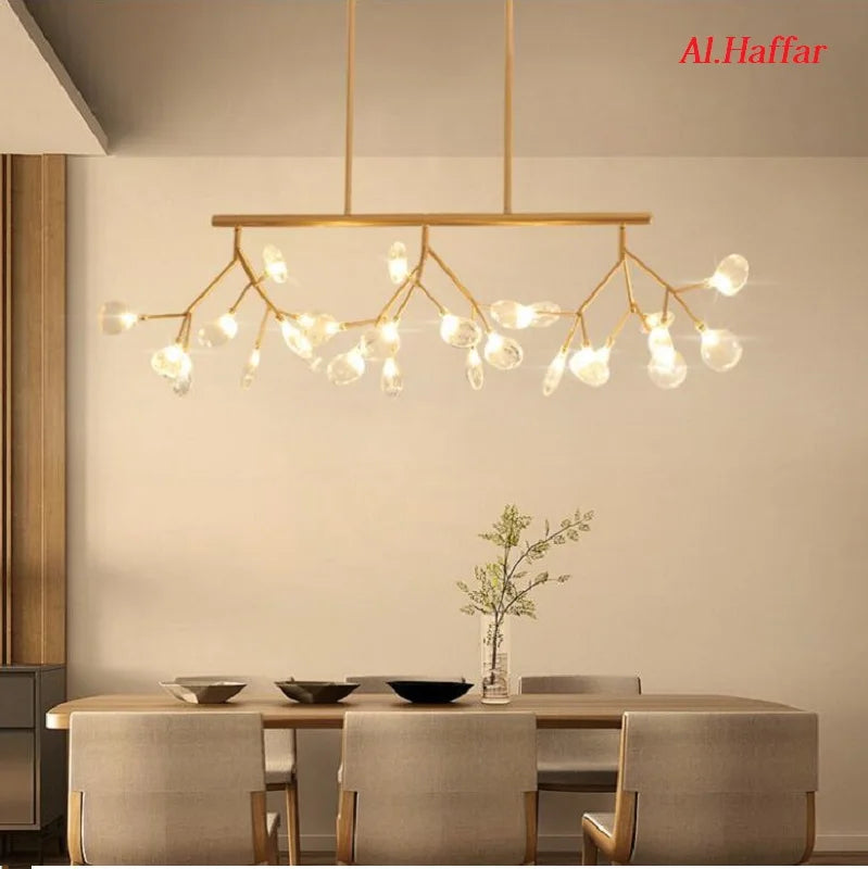 Afralia™ Firfly Rectangle Pendant Lamp for Dining Room & Kitchen