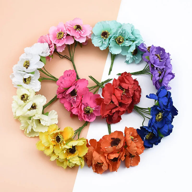 Afralia™ Silk Cherry Flowers Wreaths DIY Gifts Box Scrapbook Wedding Decorations