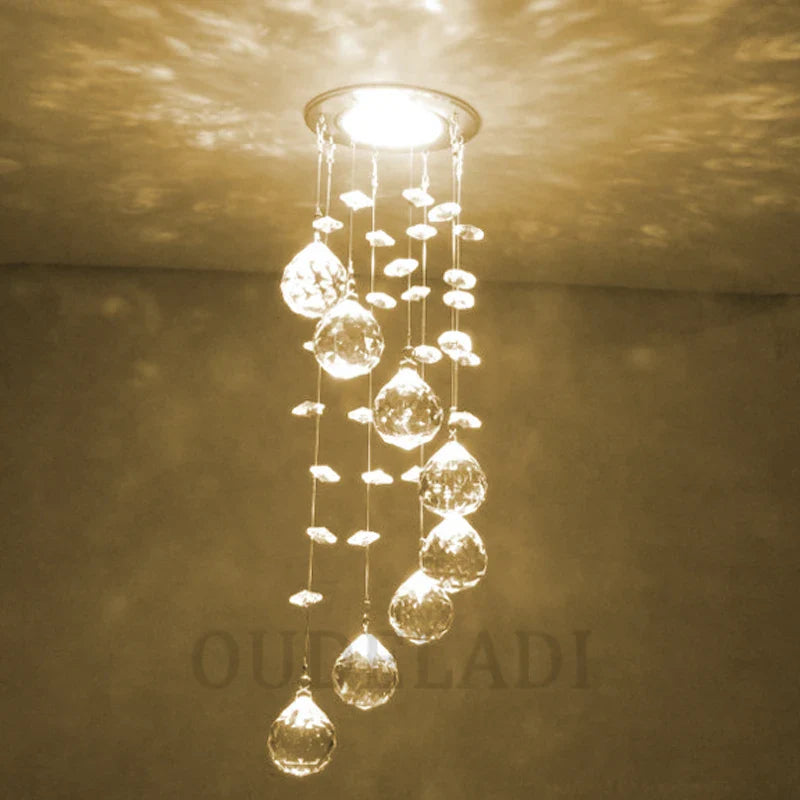 Afralia™ Crystal LED Downlight for Home Decor, Living Room, Dining, Corridor - Mini Ceiling Lamp