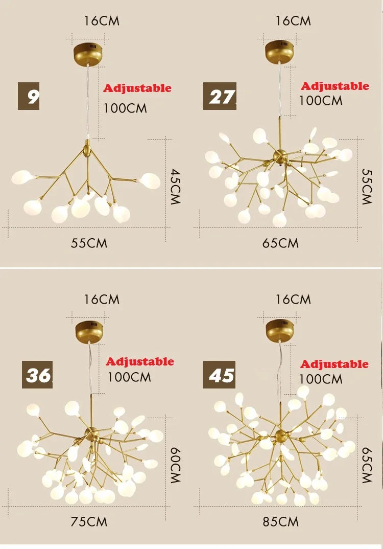 Afralia™ LED Branch Chandelier: Heracleum Lustre Salon Lighting for Kitchen, Bar, and Restaurant