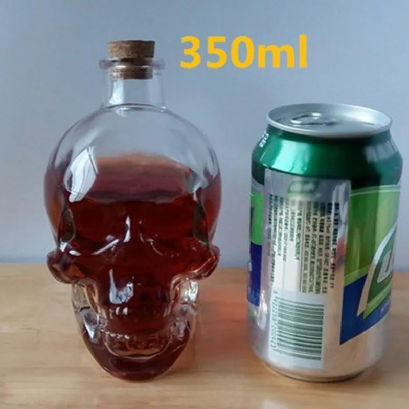 Afralia™ Glass Skull Bottle: Creative Crystal Vodka/Wine 180ML/350ML - Halloween Hip Flasks
