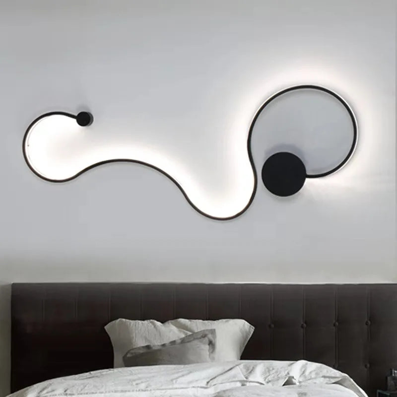 Afralia™ Snake Long LED Wall Lamp for Bedroom Living Room, Vintage Style Home Interior Decoration