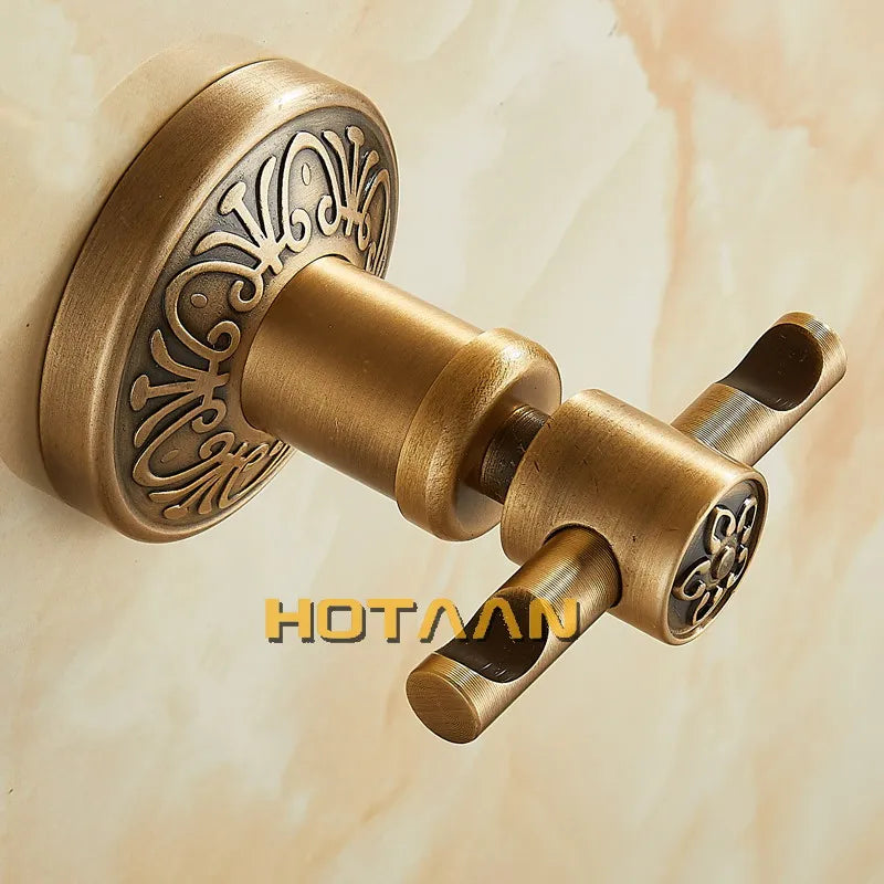 Afralia™ Antique Brass Robe Hook, Wall Mounted Bathroom Accessories