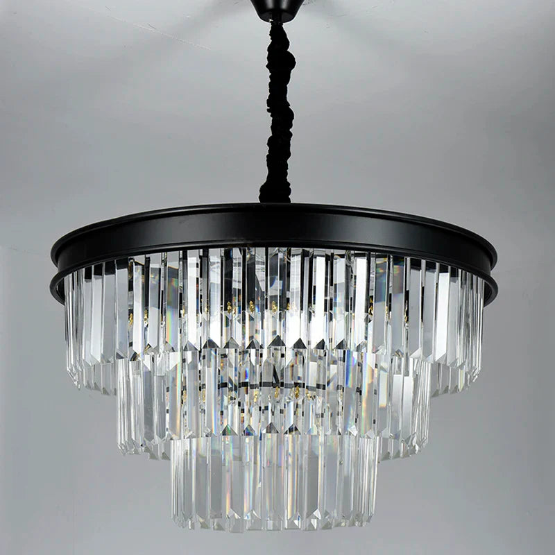 Afralia™ Modern Vintage K9 Crystal Chandelier E14 Lights for Living Room Bedroom Restaurant