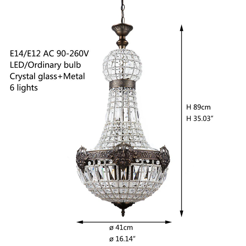 Afralia™ Art Deco Crystal LED Chandelier in 2 Sizes for Parlor, Bedroom, Lobby, Hotel