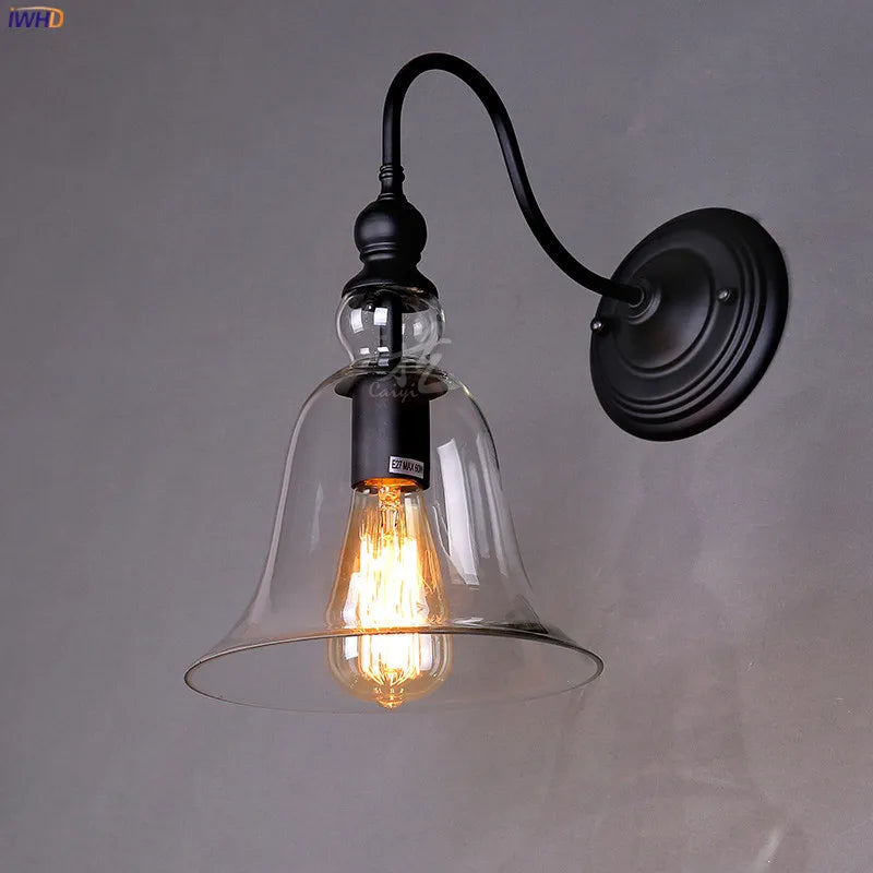 Afralia™ Glass Loft Antique Vintage Wall Lamp Industrial Wall Lights Fixtures