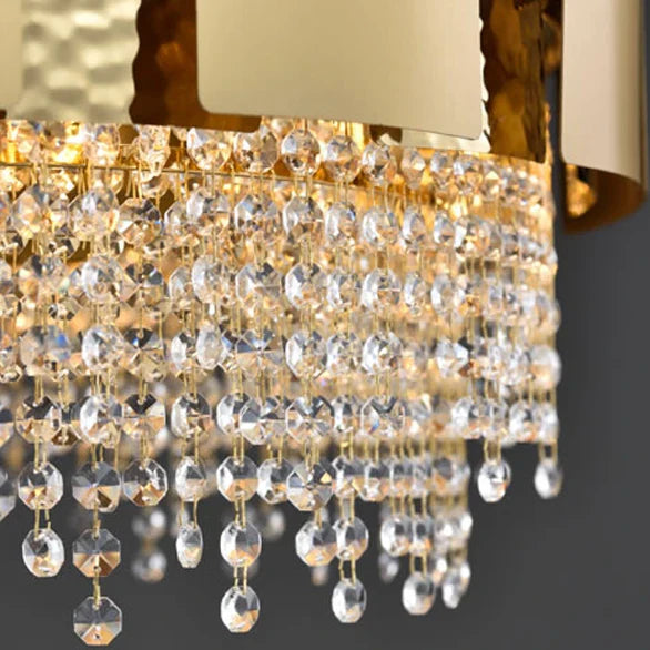 Afralia™ Postmodern Crystal Pendant Light - Golden Stainless Steel Suspension Lamp