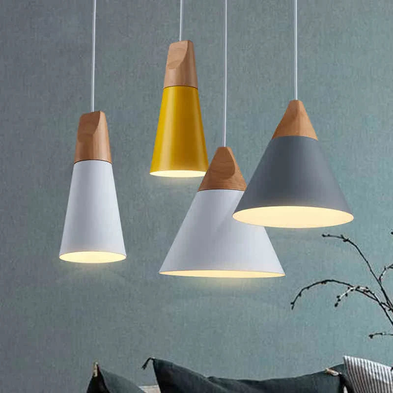 Afralia™ Modern Wood Pendant Lights LED Hanglamp For Bar Restaurant Home Decoration