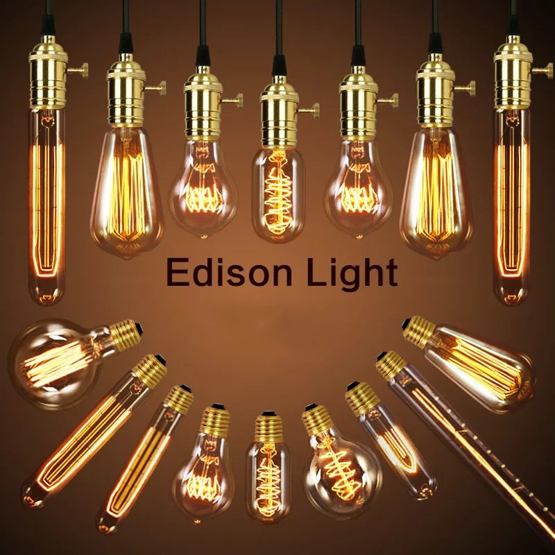 Afralia™ Vintage Copper Pendant Lights with Edison Bulb for E27 Socket